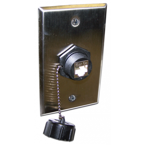 Flash mounting socket faceplate, 1 or 2 sockets, stainless steel